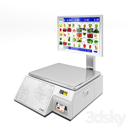 Commercial scales CAS with touch screen